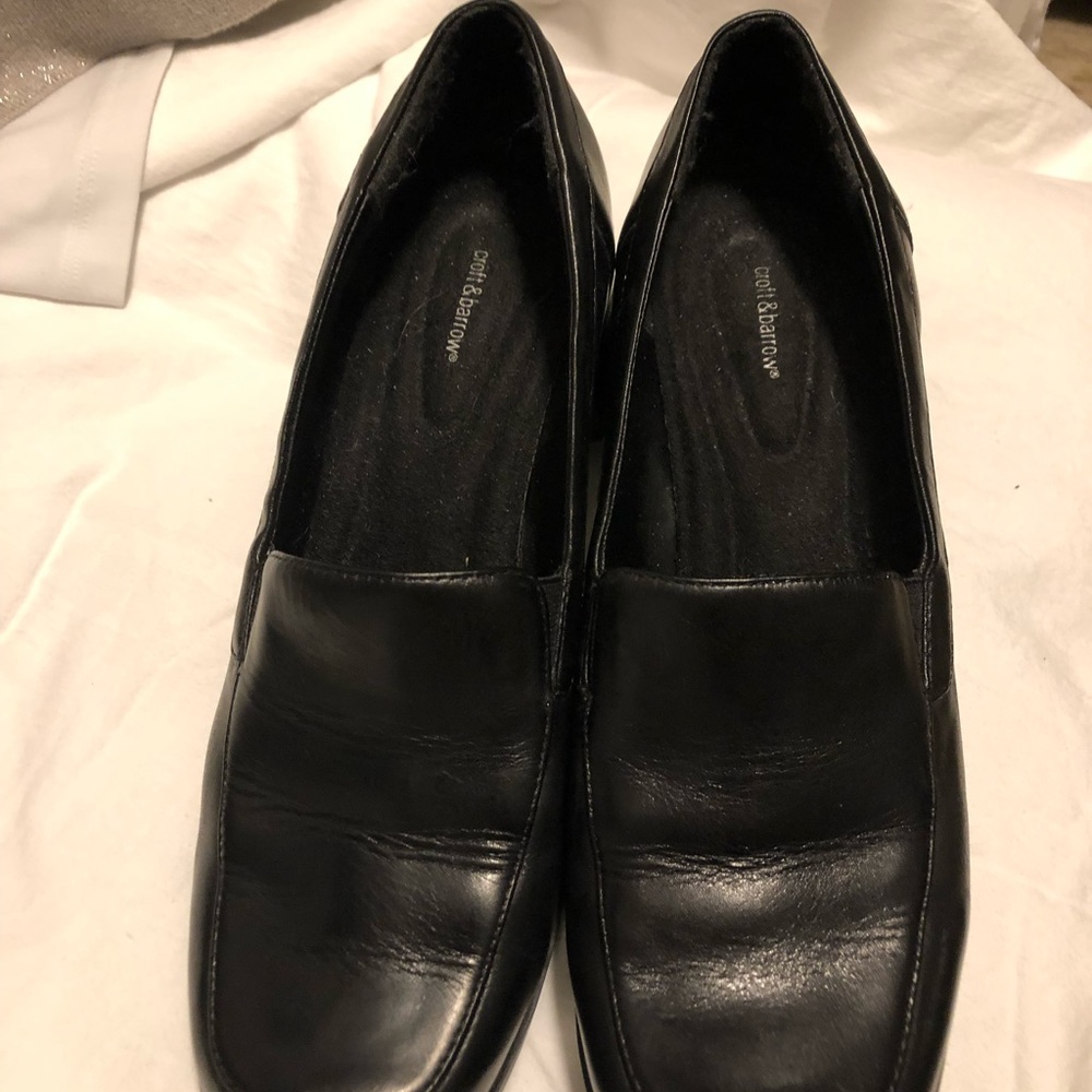 Croft & Barrow Black Heeled Loafers